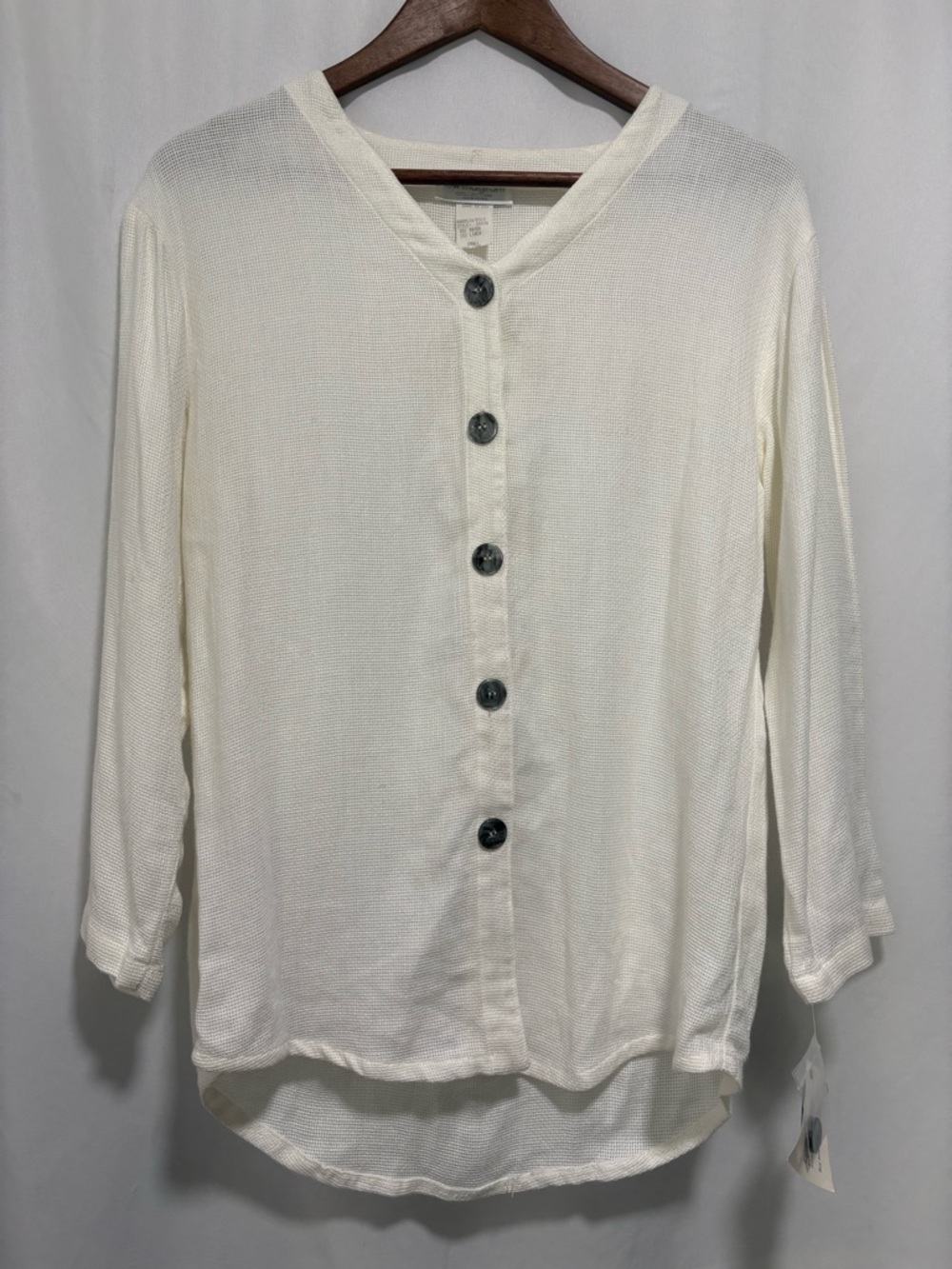 NWT Lew Magram Linen Blend Button Front Tunic Top Small